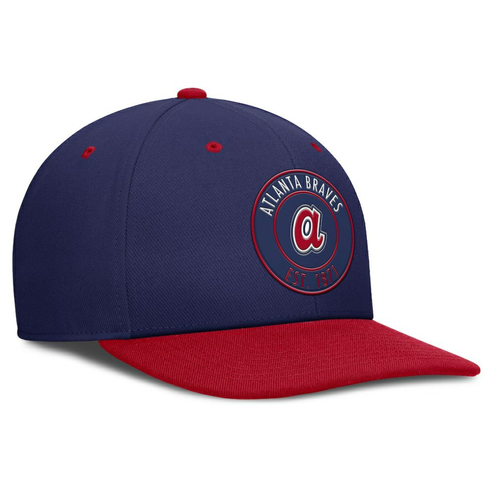 Atlanta Braves Nike Cooperstown Collection Pro Dri-FIT Snapback Hat - Navy/Red Hats