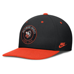 Baltimore Orioles Nike Cooperstown Collection Pro Dri-FIT Snapback Hat - Black/Orange Hats