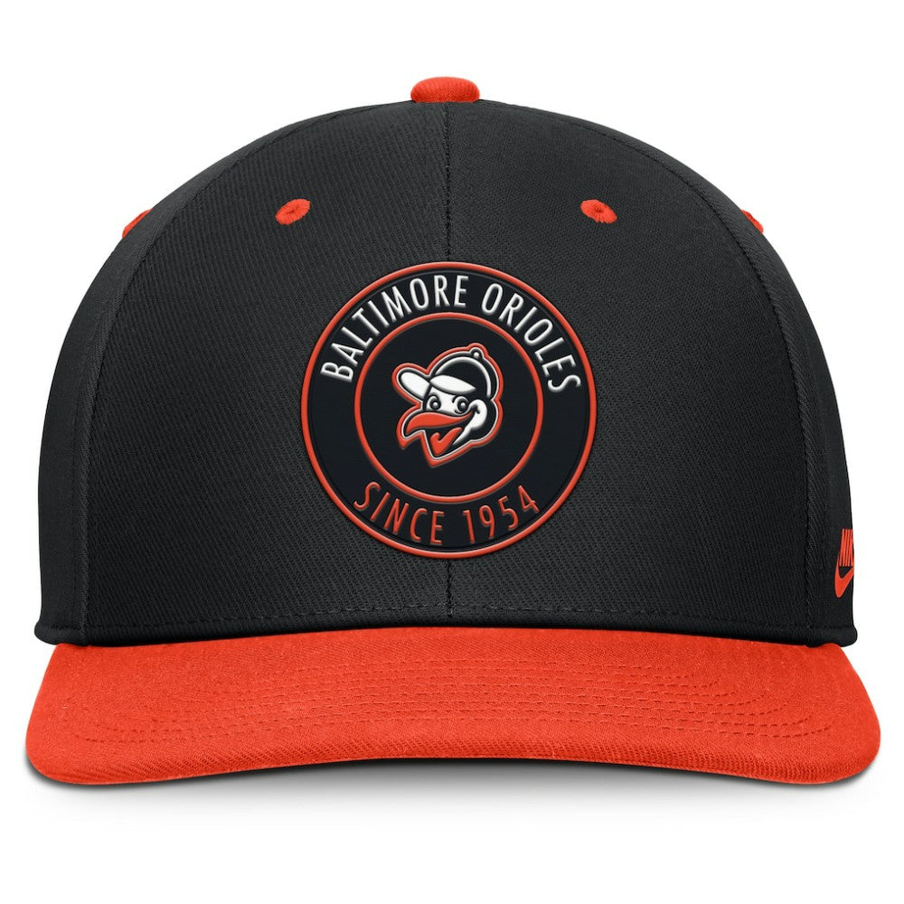 Baltimore Orioles Nike Cooperstown Collection Pro Dri-FIT Snapback Hat - Black/Orange Hats