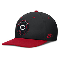 Cincinnati Reds Nike Cooperstown Collection Pro Dri-FIT Snapback Hat - Black/Red Hats