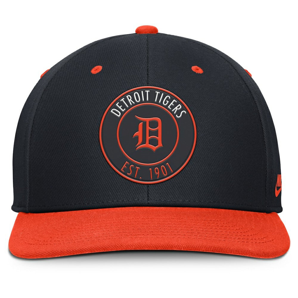 Detroit Tigers Nike Cooperstown Collection Pro Dri-FIT Snapback Hat - Navy/Orange Hats