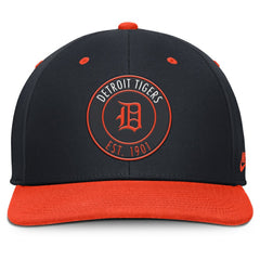 Detroit Tigers Nike Cooperstown Collection Pro Dri-FIT Snapback Hat - Navy/Orange Hats