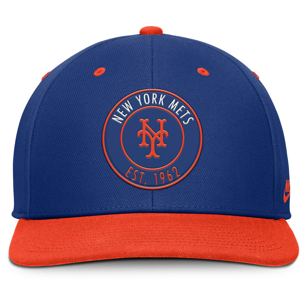 New York Mets Nike Cooperstown Collection Pro Dri-FIT Snapback Hat - Royal/Orange Hats