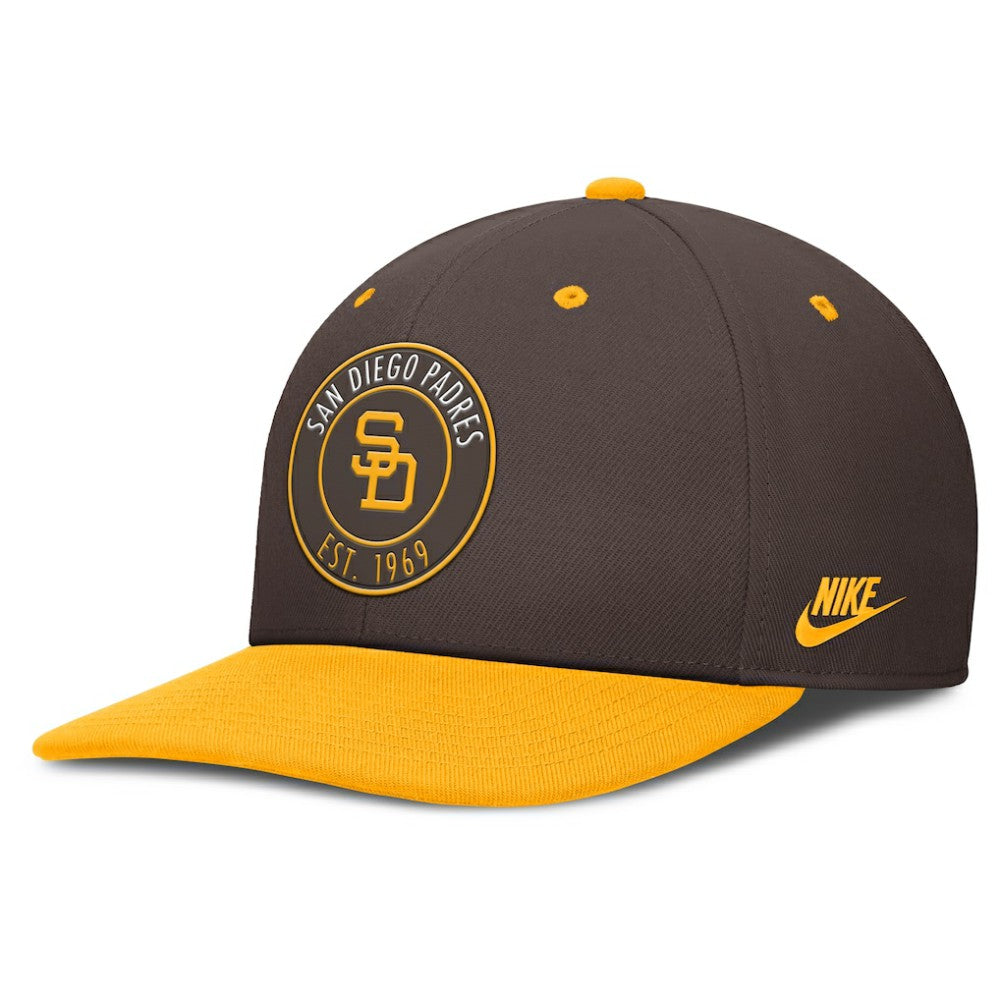 San Diego Padres Nike Cooperstown Collection Pro Dri-FIT Snapback Hat - Brown/Gold Hats