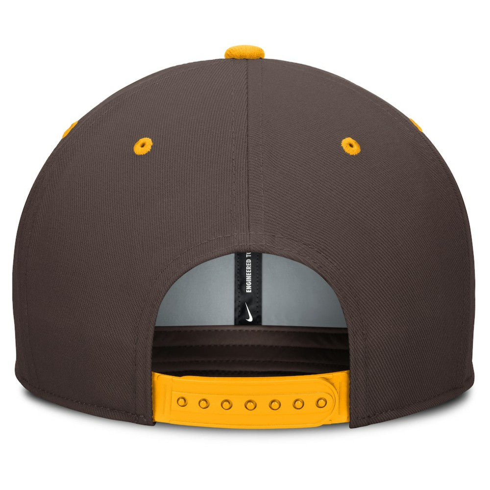 San Diego Padres Nike Cooperstown Collection Pro Dri-FIT Snapback Hat - Brown/Gold Hats