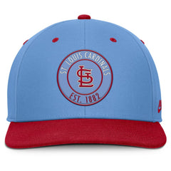 St. Louis Cardinals Nike Cooperstown Collection Pro Dri-FIT Snapback Hat - Light Blue/Red Hats