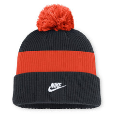 Detroit Tigers Nike Cooperstown Collection Peak Standard Cuffed Knit Hat with Pom - Navy/Orange Hats
