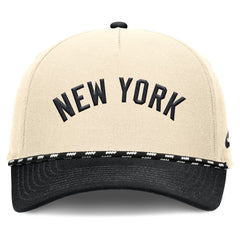 New York Yankees Nike Cooperstown Collection Rise Adjustable Hat - Natural/Black Hats
