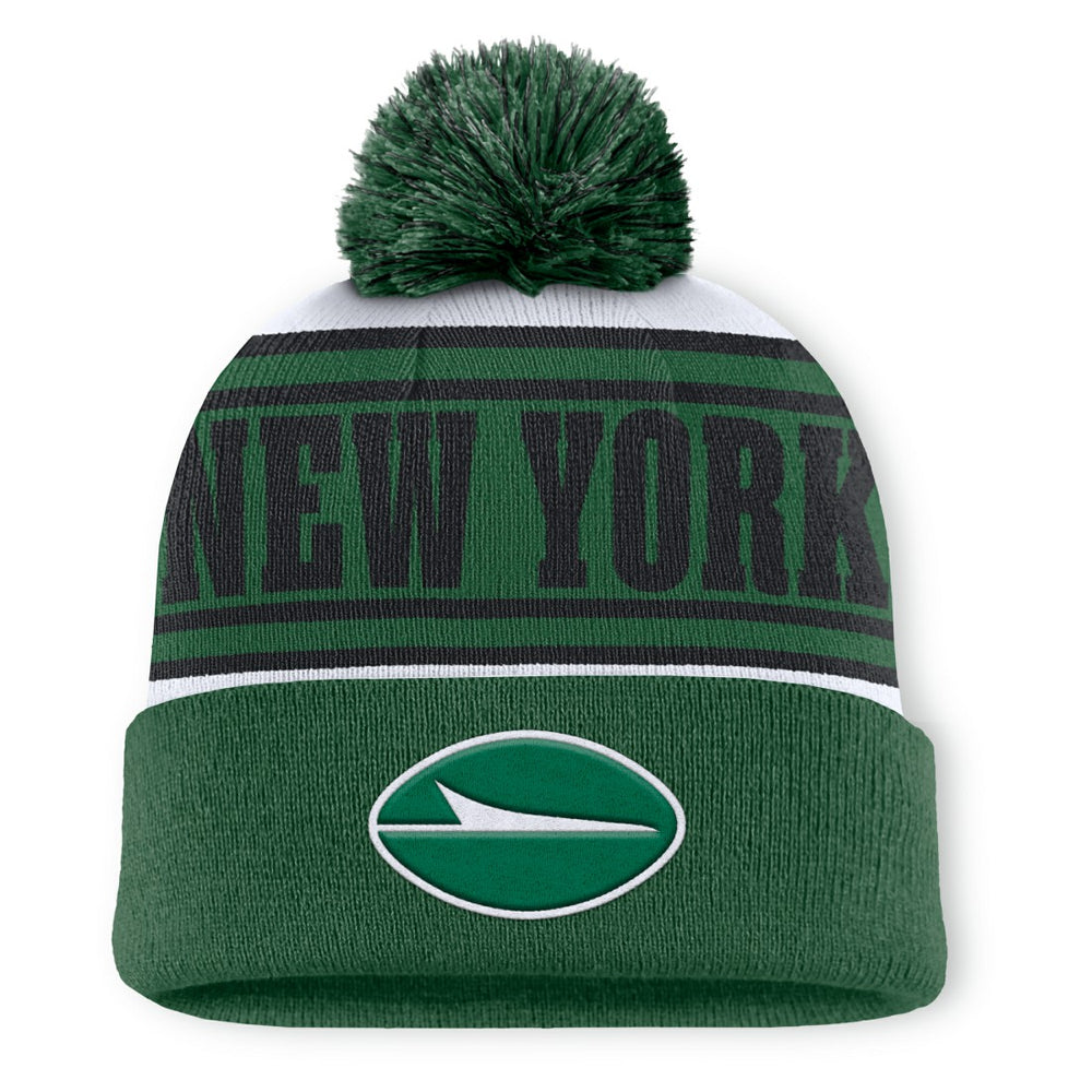 New York Jets Center Cuffed Knit Hat with Pom - Green Hats