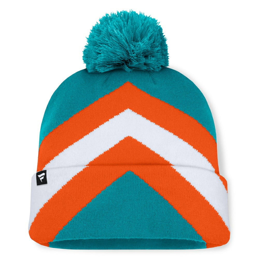 Miami Dolphins Women's Cornerback Cuffed Knit Hat with Pom - Aqua Hats