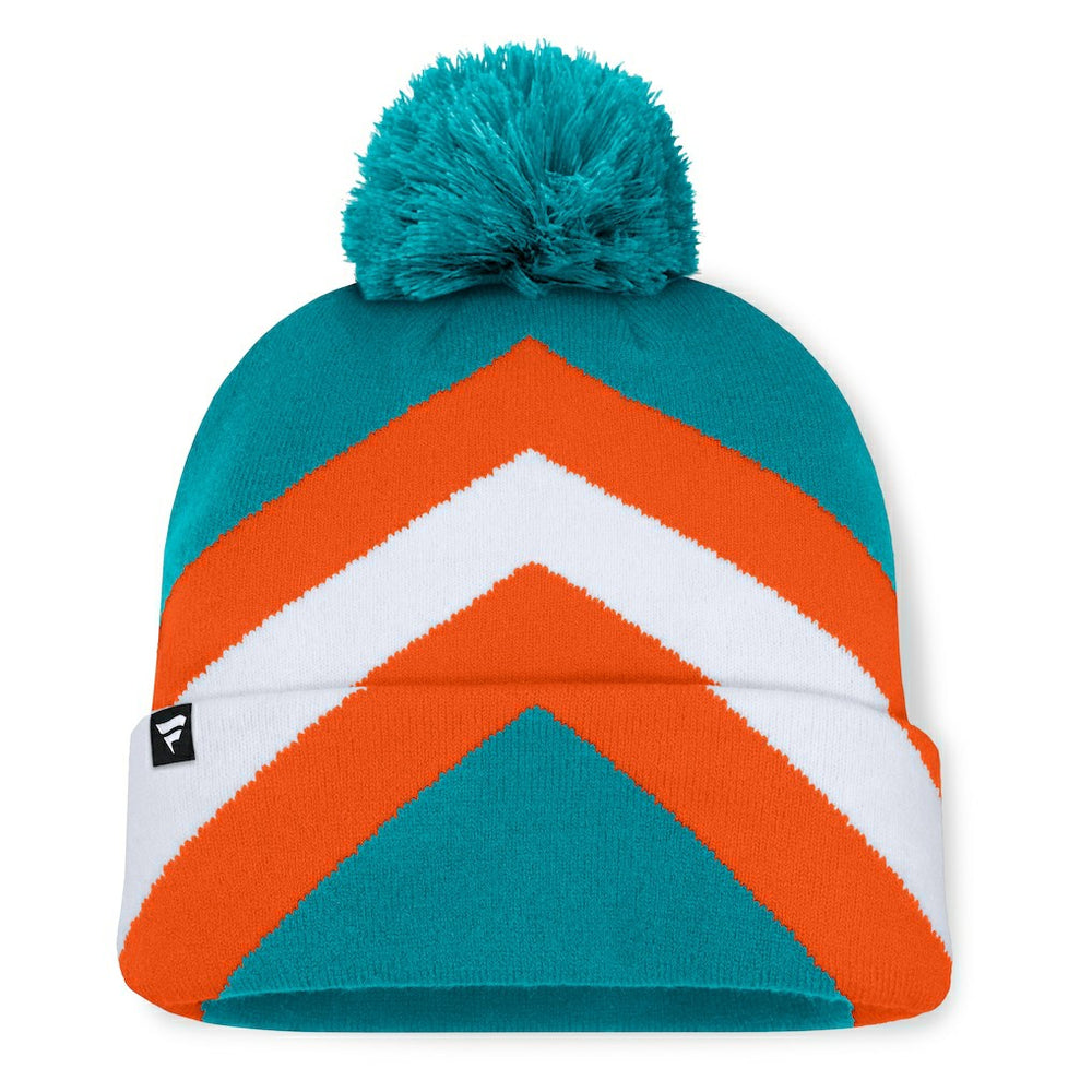 Miami Dolphins Women's Cornerback Cuffed Knit Hat with Pom - Aqua Hats
