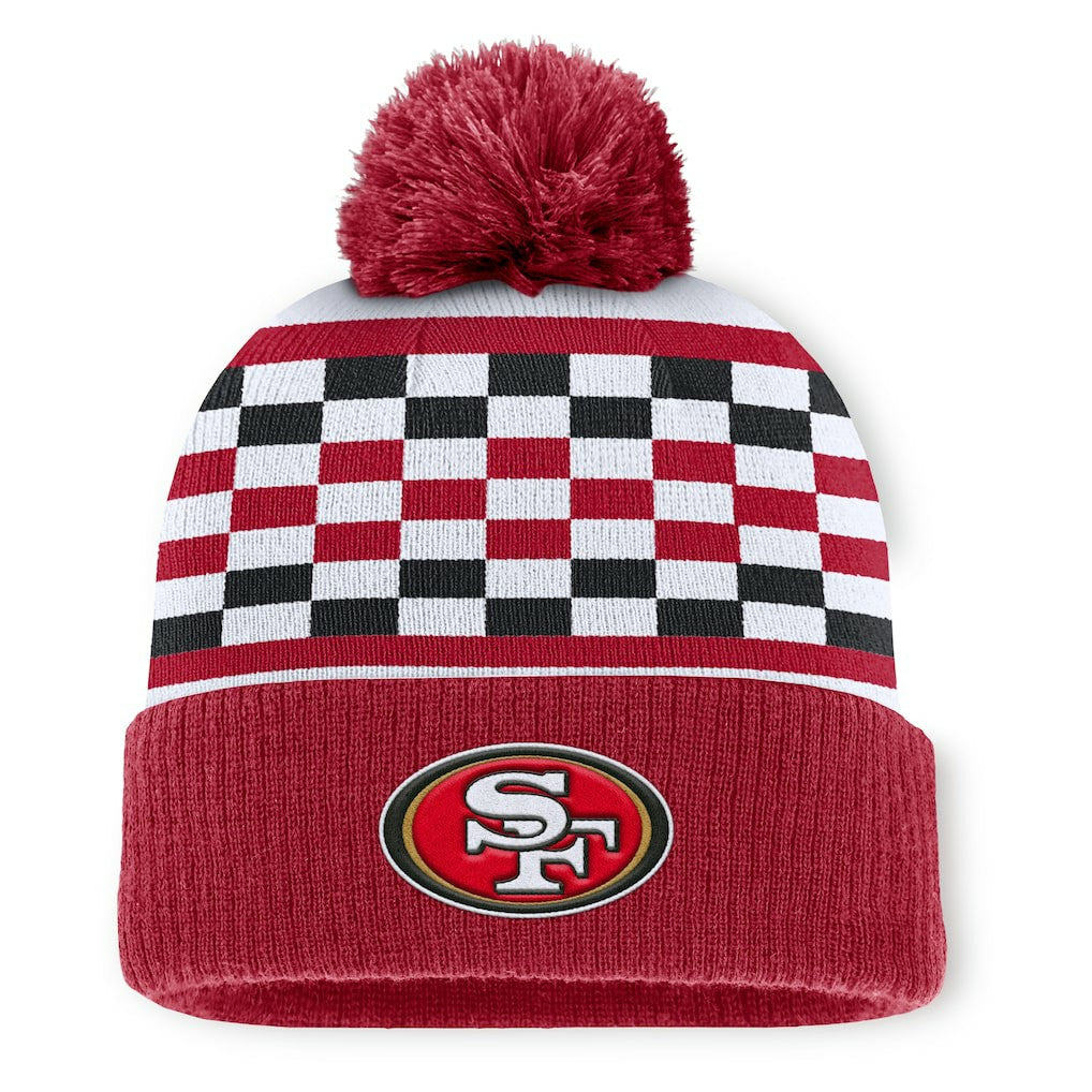 San Francisco 49ers Women's End Zone Cuffed Knit Hat with Pom - Scarlet Hats