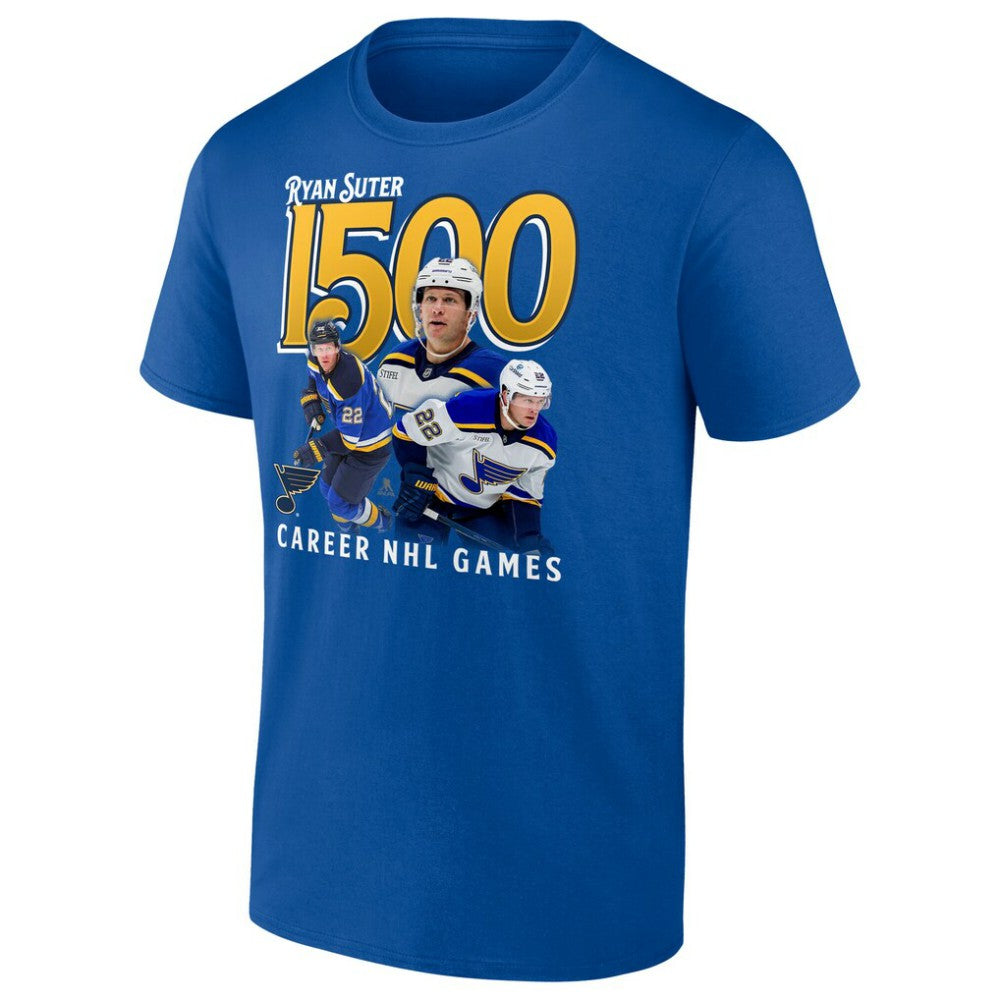 Ryan Suter St. Louis Blues 1500 Career NHL Games T-Shirt - Royal | US 202811903