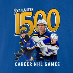 Ryan Suter St. Louis Blues 1500 Career NHL Games T-Shirt - Royal | US 202811903