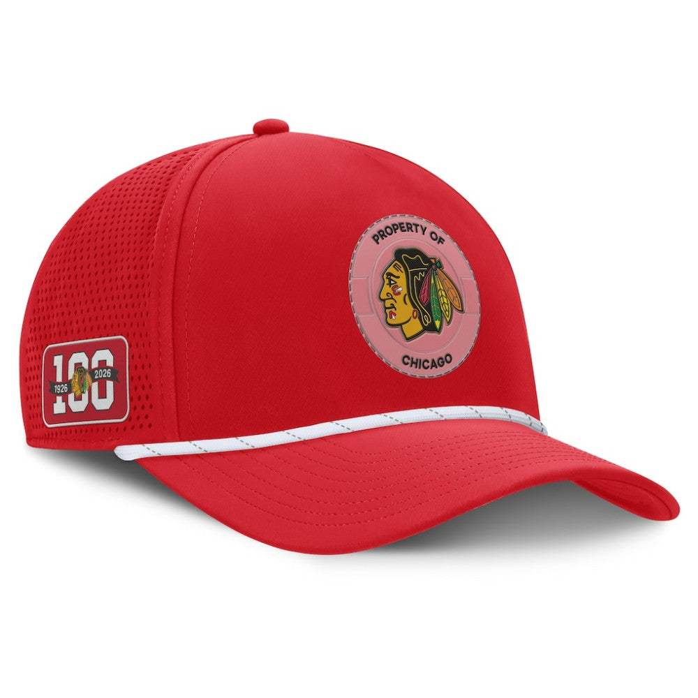 Chicago Blackhawks Fanatics Centennial Pinched Front Adjustable Hat - Red | US 202815572