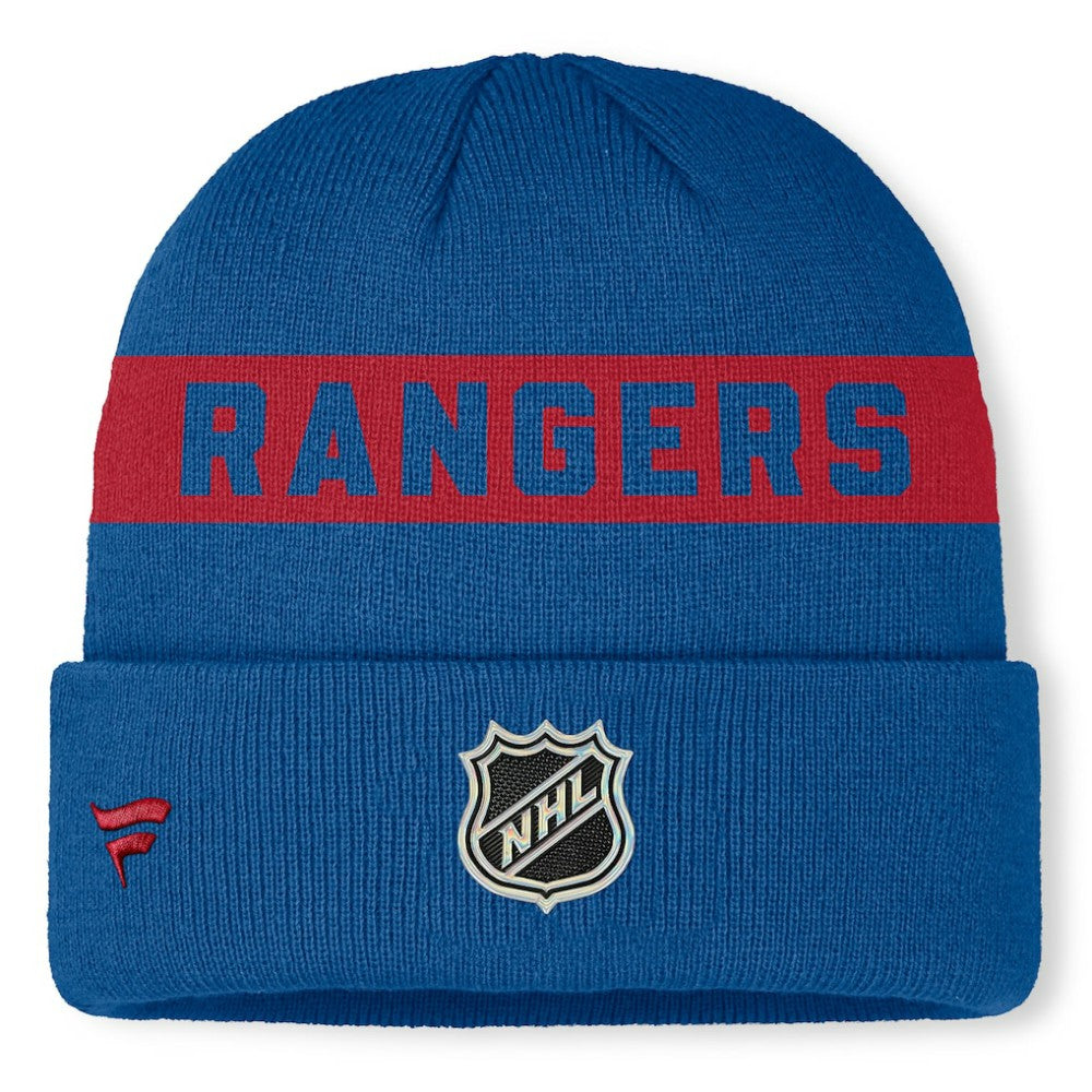 New York Rangers Fanatics Centennial Authentic Pro Cuffed Knit Hat - Blue | US 202815624