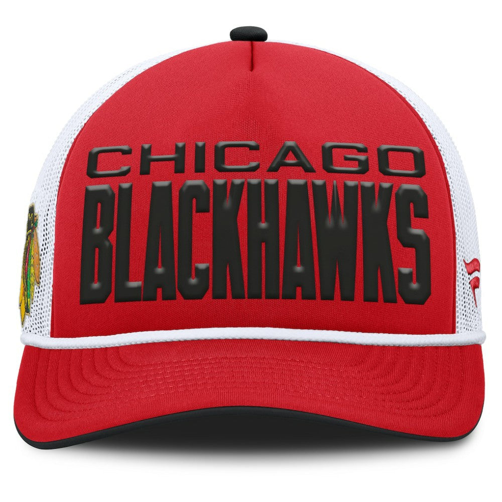 Chicago Blackhawks Fanatics Centennial Foam Front Adjustable Trucker Hat - Red/White | US 202815625