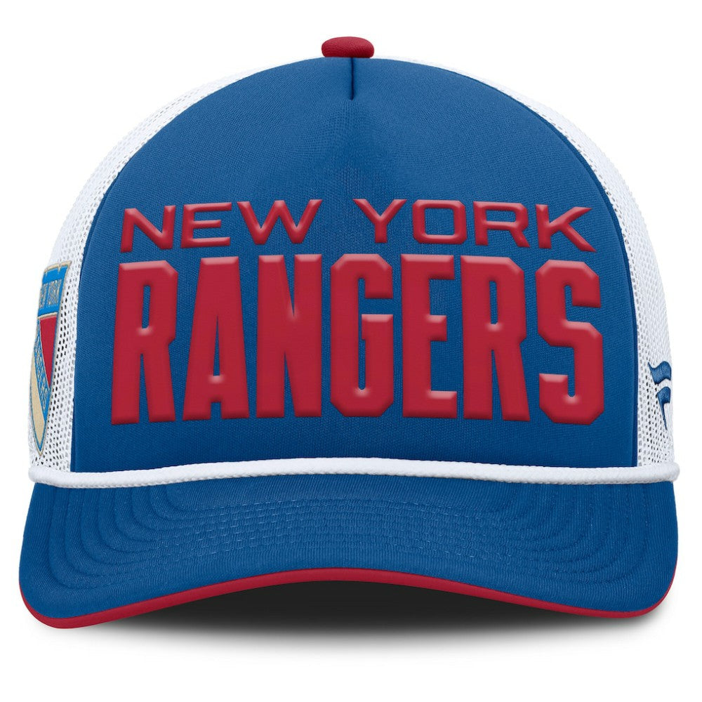 New York Rangers Fanatics Centennial Authentic Pro Foam Front Adjustable Trucker Hat - Blue/White | US 202815626