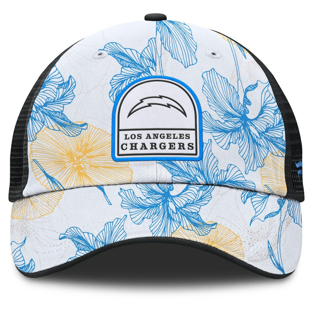 Los Angeles Chargers Tropical Adjustable Trucker Hat - White/Black Hats