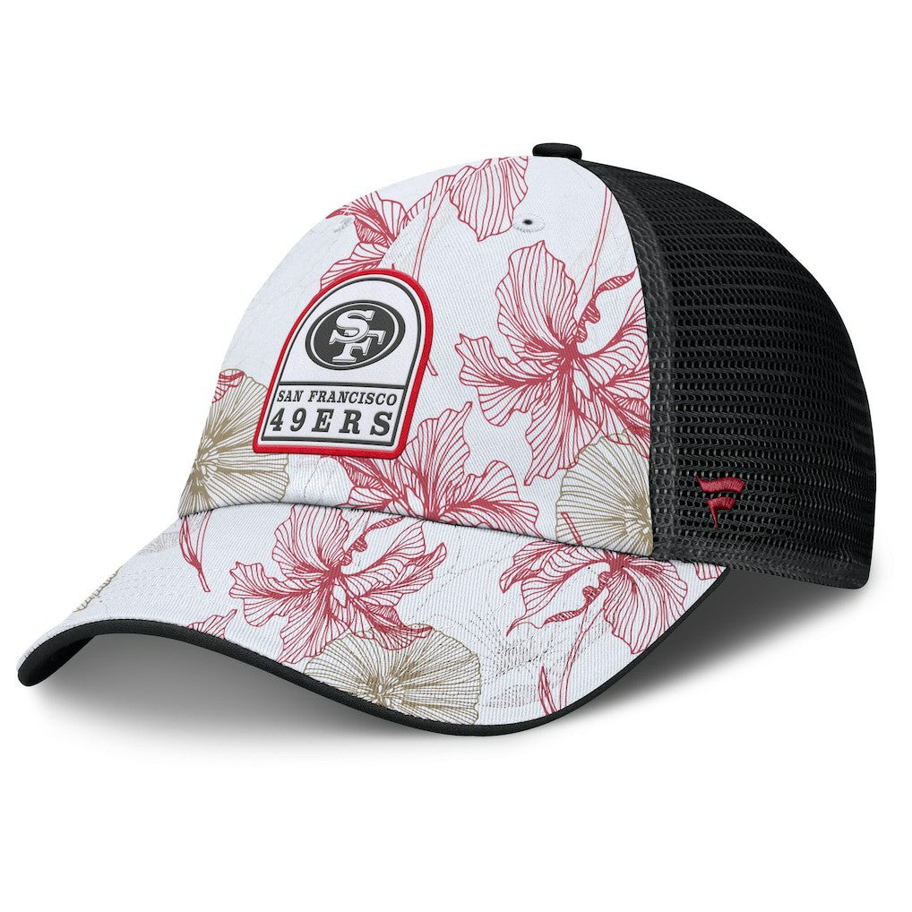 San Francisco 49ers Tropical Adjustable Trucker Hat - White/Black Hats