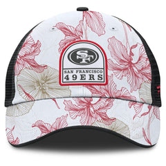 San Francisco 49ers Tropical Adjustable Trucker Hat - White/Black Hats