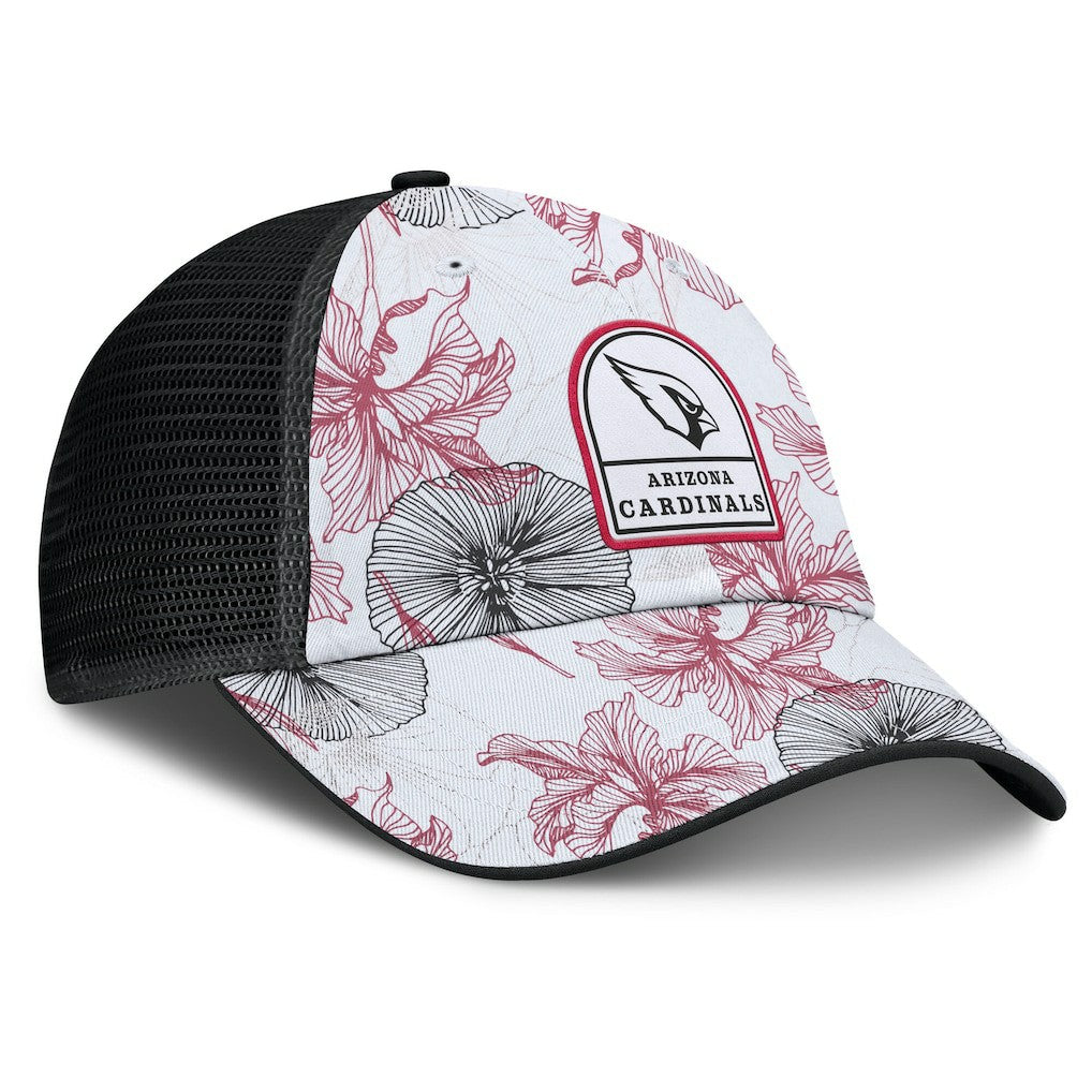 Arizona Cardinals Tropical Adjustable Trucker Hat - White/Black Hats