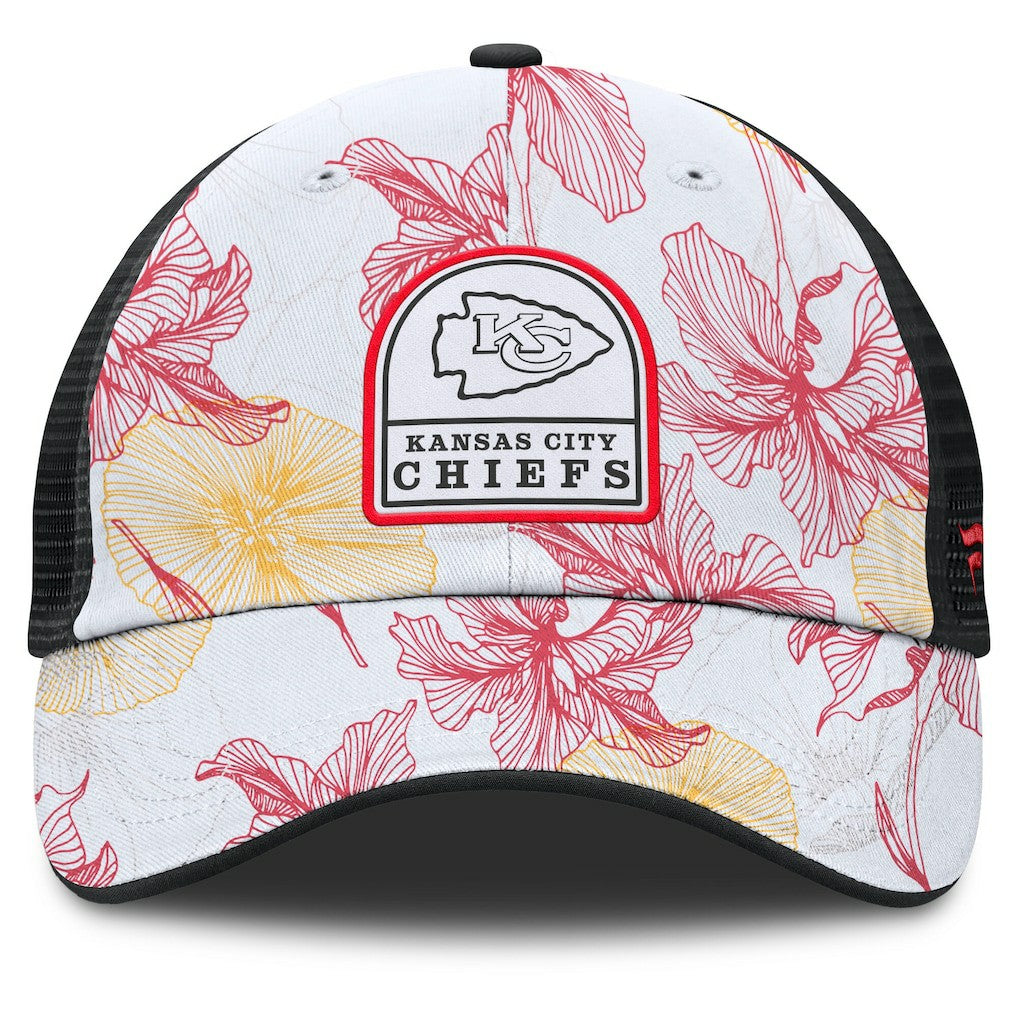 Kansas City Chiefs Tropical Adjustable Trucker Hat - White/Black Hats