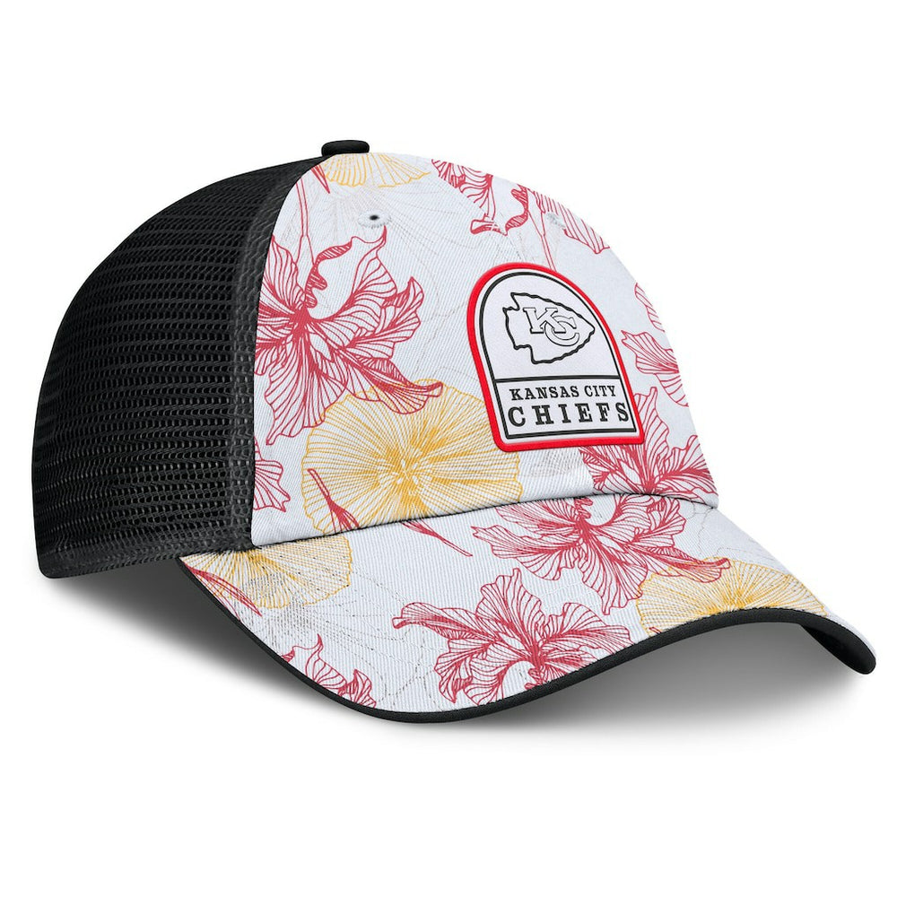Kansas City Chiefs Tropical Adjustable Trucker Hat - White/Black Hats