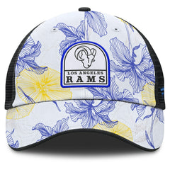 Los Angeles Rams Tropical Adjustable Trucker Hat - White/Black Hats
