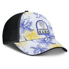 Los Angeles Rams Tropical Adjustable Trucker Hat - White/Black Hats