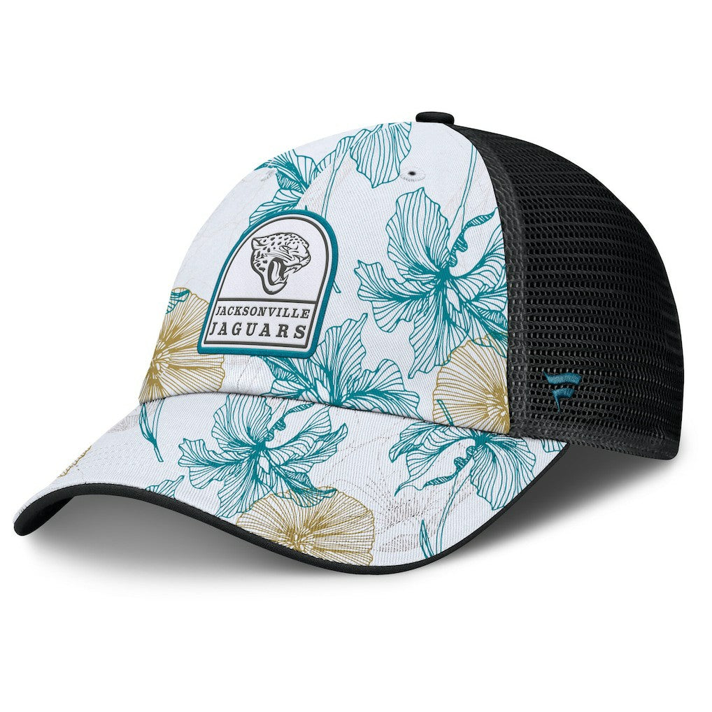 Jacksonville Jaguars Tropical Adjustable Trucker Hat - White/Black Hats