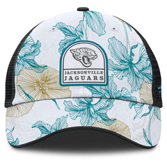 Jacksonville Jaguars Tropical Adjustable Trucker Hat - White/Black Hats