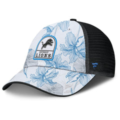 Detroit Lions Tropical Adjustable Trucker Hat - White/Black Hats