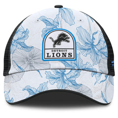 Detroit Lions Tropical Adjustable Trucker Hat - White/Black Hats