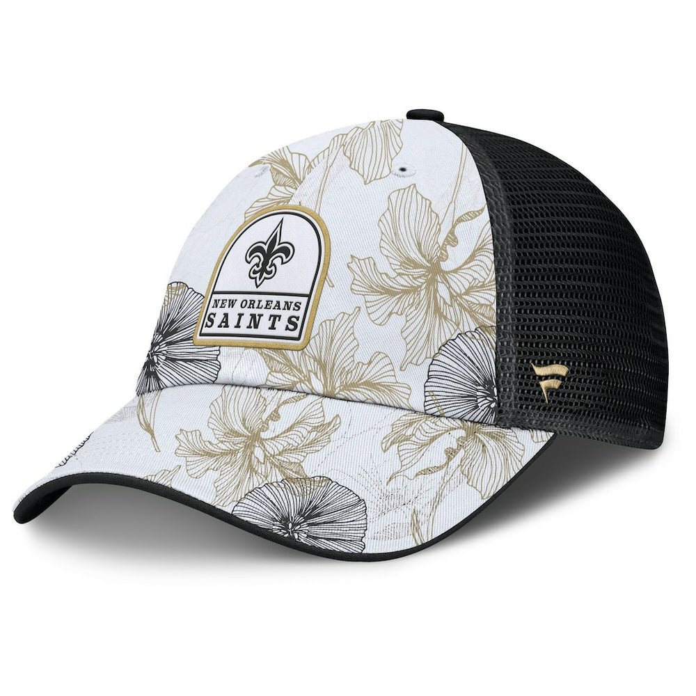 New Orleans Saints Tropical Adjustable Trucker Hat - White/Black Hats