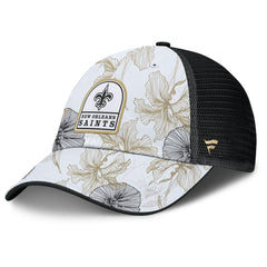 New Orleans Saints Tropical Adjustable Trucker Hat - White/Black Hats