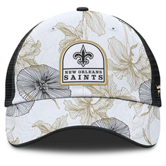 New Orleans Saints Tropical Adjustable Trucker Hat - White/Black Hats