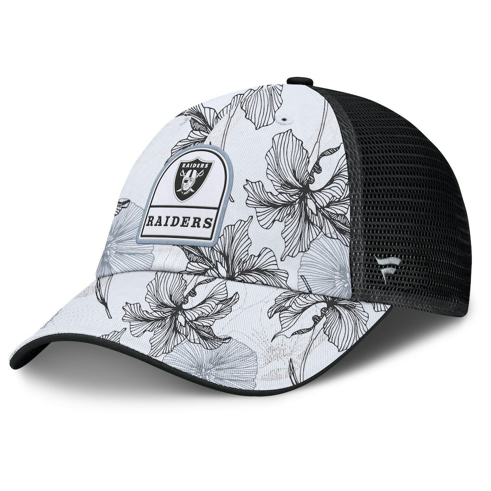 Las Vegas Raiders Tropical Adjustable Trucker Hat - White/Black Hats