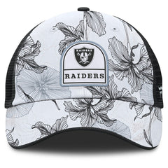 Las Vegas Raiders Tropical Adjustable Trucker Hat - White/Black Hats