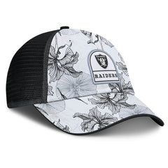 Las Vegas Raiders Tropical Adjustable Trucker Hat - White/Black Hats