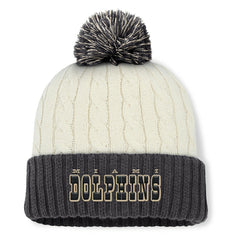 Miami Dolphins Women's Coaxial Cuffed Knit Hat with Pom - Cream Hats