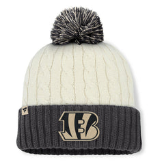 Cincinnati Bengals Women's Coaxial Cuffed Knit Hat with Pom - Cream Hats