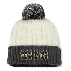 Minnesota Vikings Women's Coaxial Cuffed Knit Hat with Pom - Cream Hats