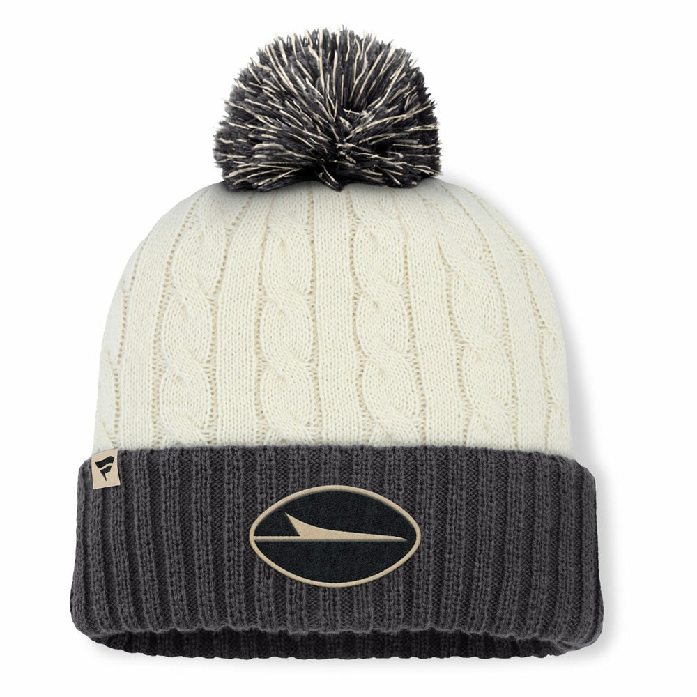 New York Jets Women's Coaxial Cuffed Knit Hat with Pom - Cream Hats