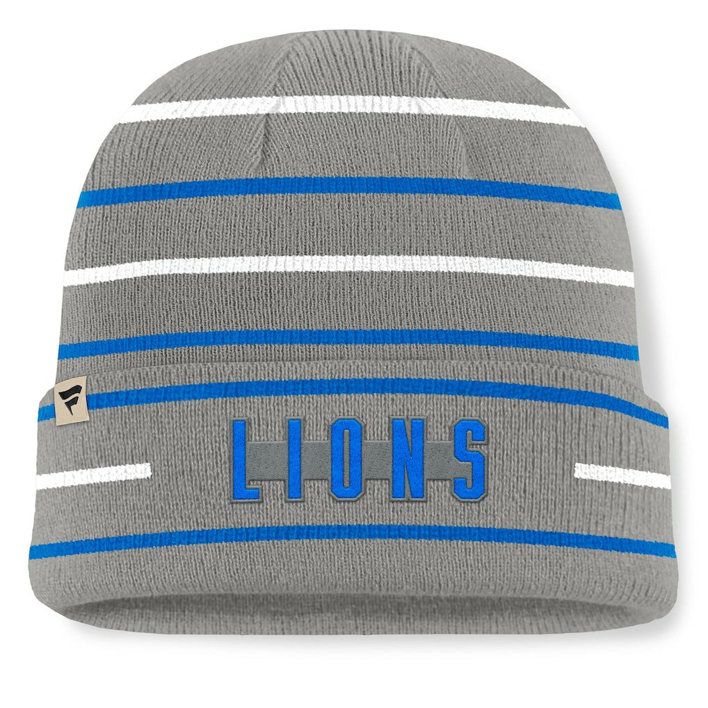 Detroit Lions Throwback Yard Lines Cuffed Knit Hat - Gray Hats
