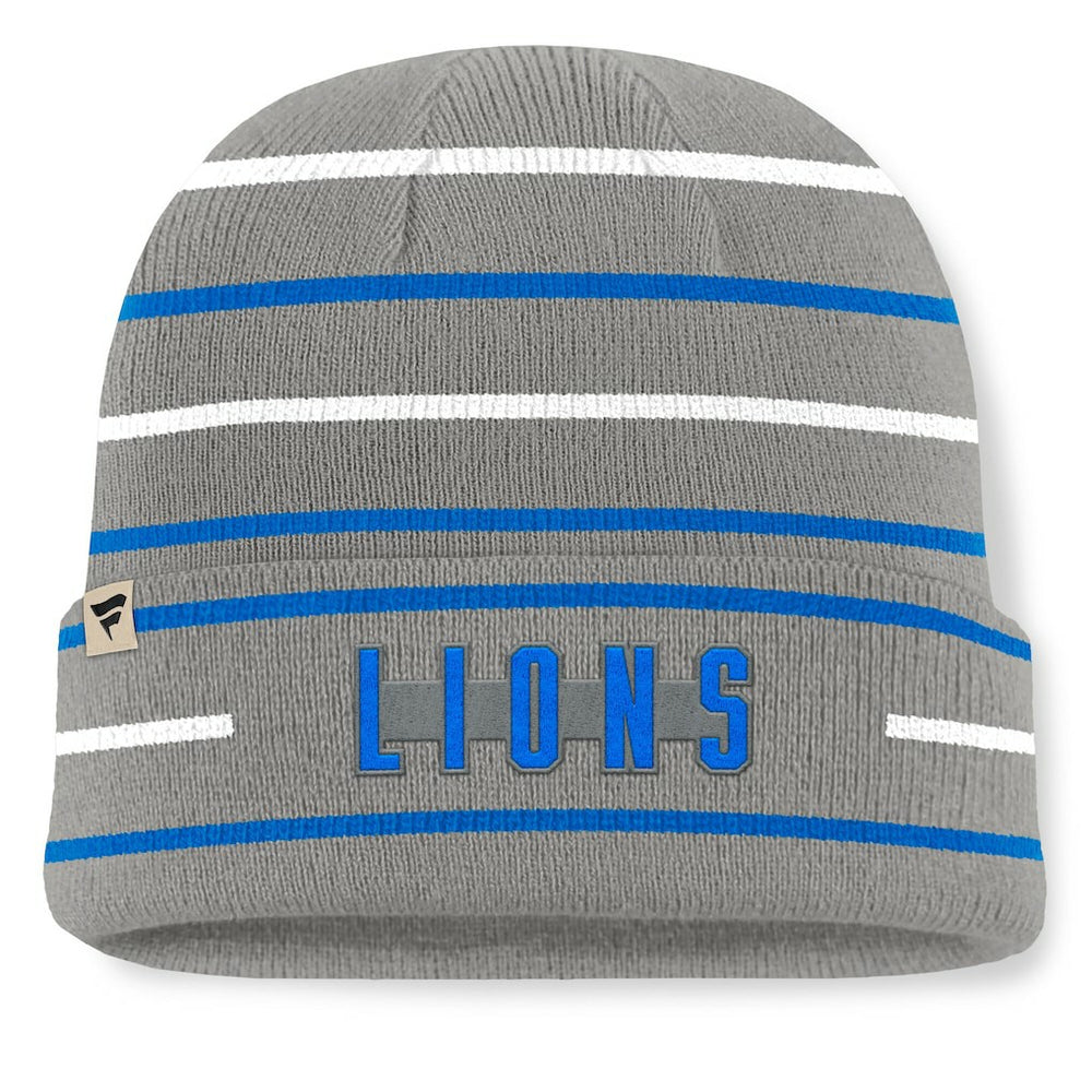 Detroit Lions Throwback Yard Lines Cuffed Knit Hat - Gray Hats