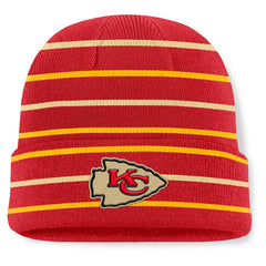 Kansas City Chiefs Throwback Yard Lines Cuffed Knit Hat - Red Hats