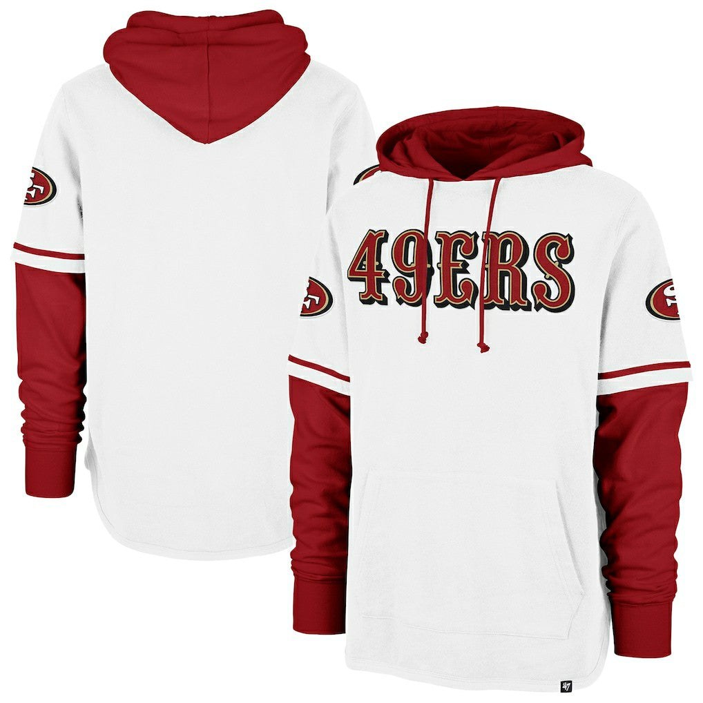 San Francisco 49ers '47 Trifecta Shortstop Pullover Hoodie - White Hoodies