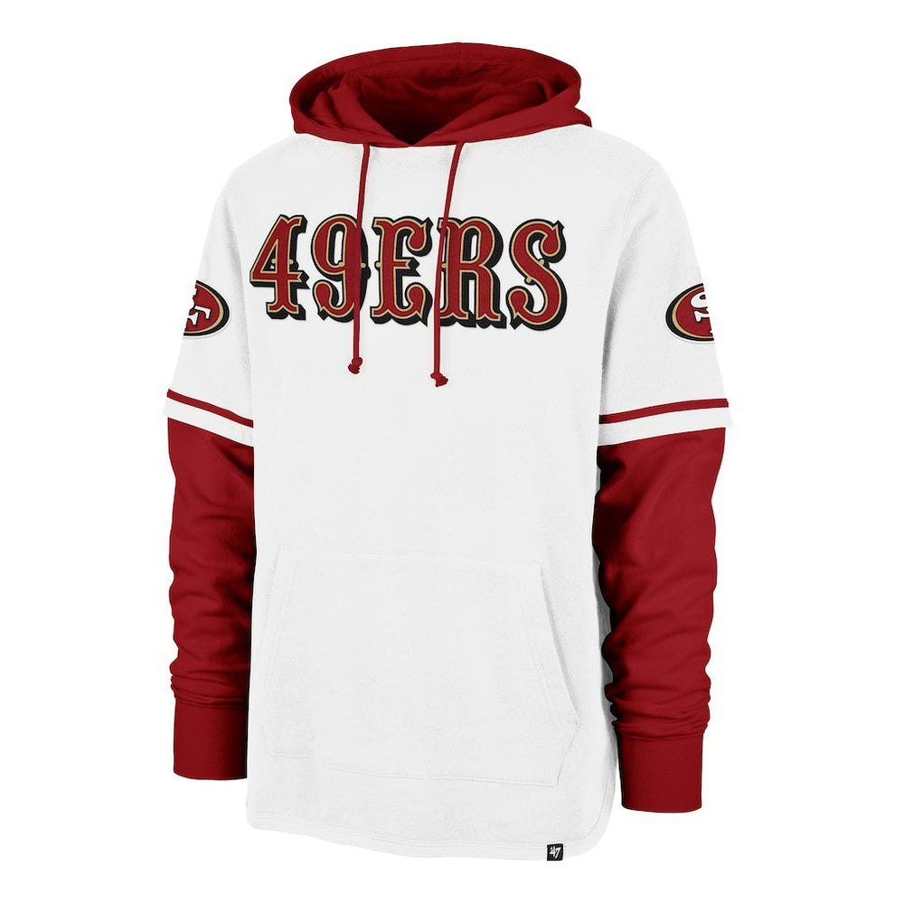 San Francisco 49ers '47 Trifecta Shortstop Pullover Hoodie - White Hoodies