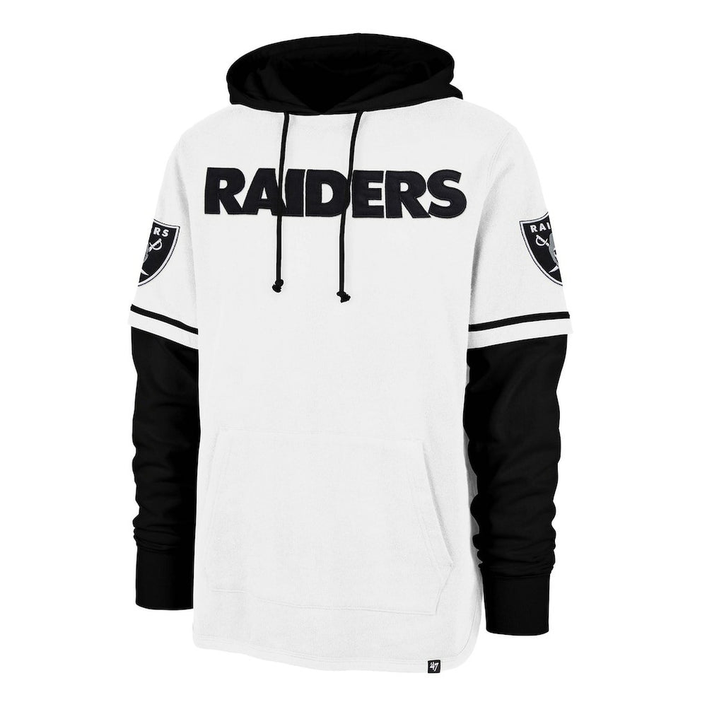 Las Vegas Raiders '47 Trifecta Shortstop Pullover Hoodie - White Hoodies